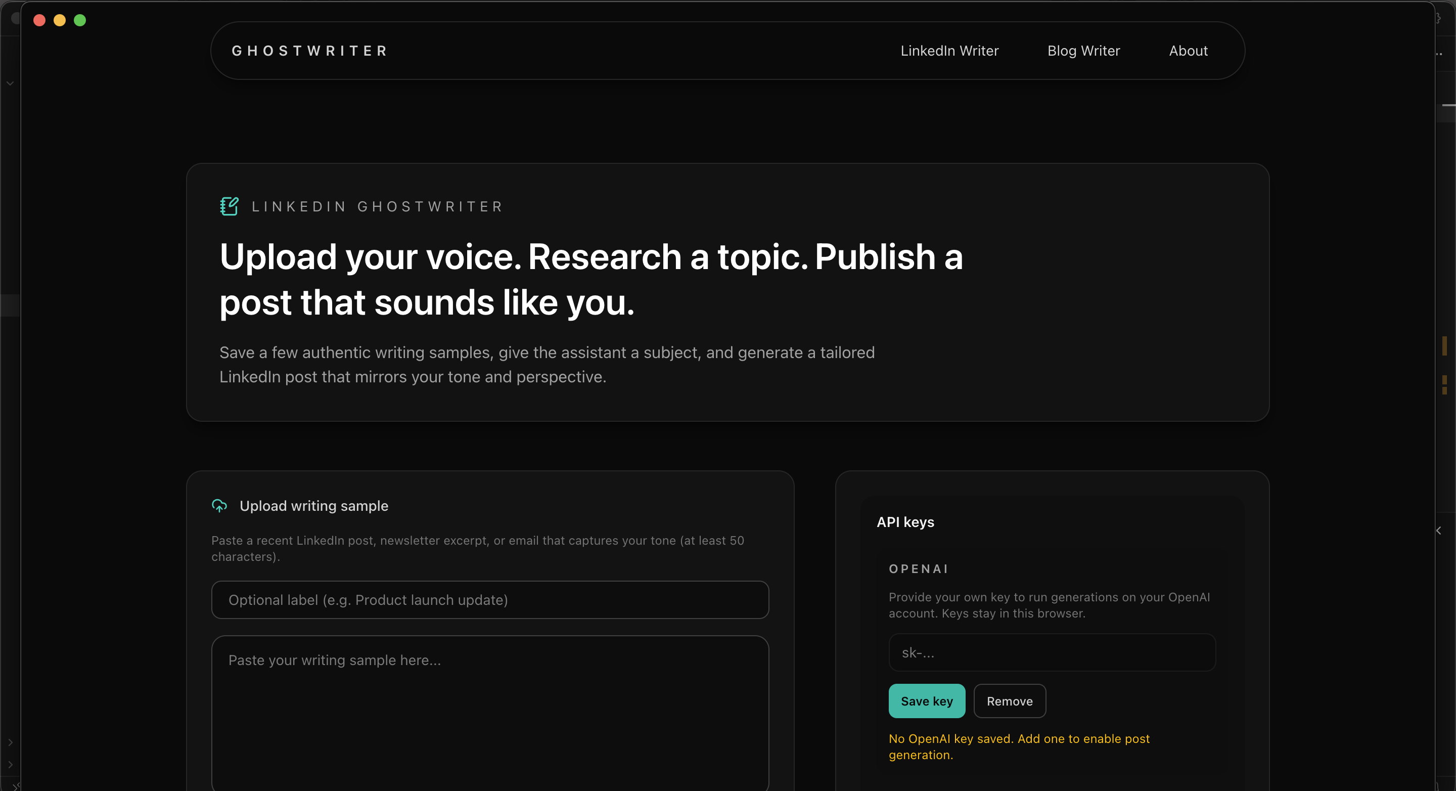 Ghostwriter - Personalized AI Writing Assistant
